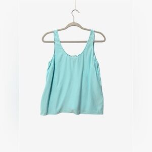 Banana Republic Silk Tank Sleeveless Top Size Small Aqua Blue Quiet Luxury